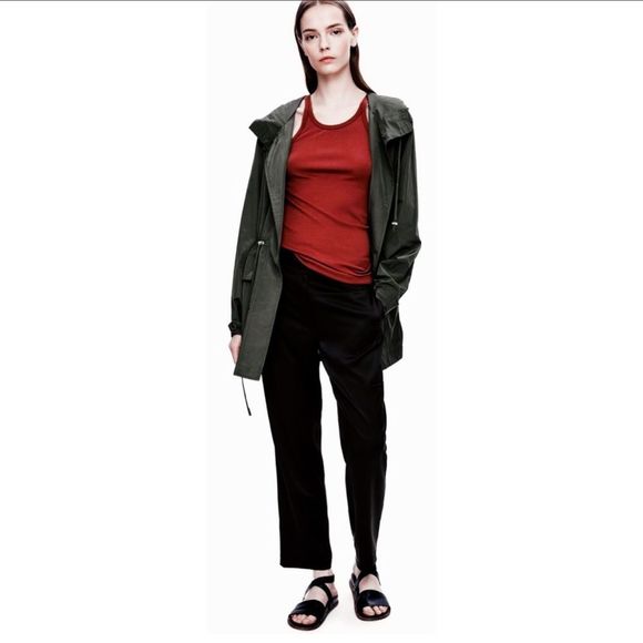 NWT RARE Theory Hunter Green Lightweight Drawstring Waist Full Zip Jacket Size S - Picture 2 of 15